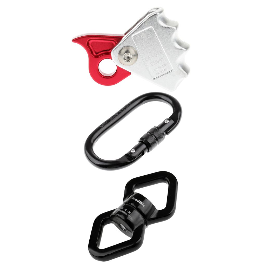 Rope Grab Protecta + Screw Locking Carabiner + Swivel Rope Connector