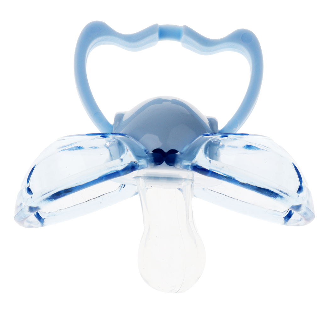 Flat Thumb Baby Orthodontic Pacifier Silicone Teat Nipple  Blue round head