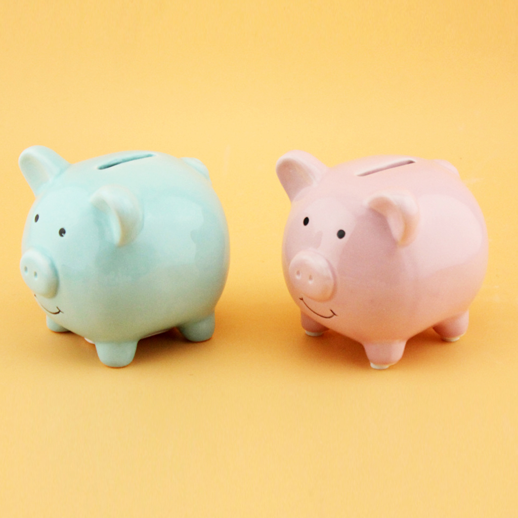 Kids Piggy Bank Money Box Saving Coins Cash Fun Gift Ceramic Pig  Small-Pink