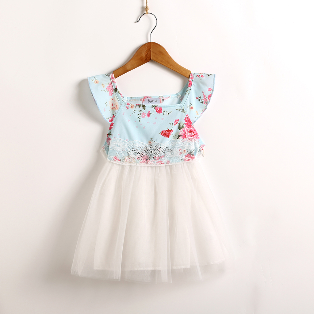 Baby Girls Princess Dress Sleeveless Floral Print Dress   2 Years