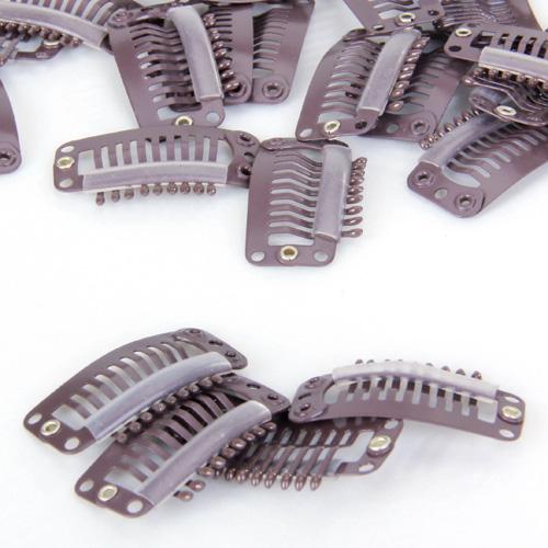 20pcs Snap Clip for Hair Extension Wigs Weft - Brown