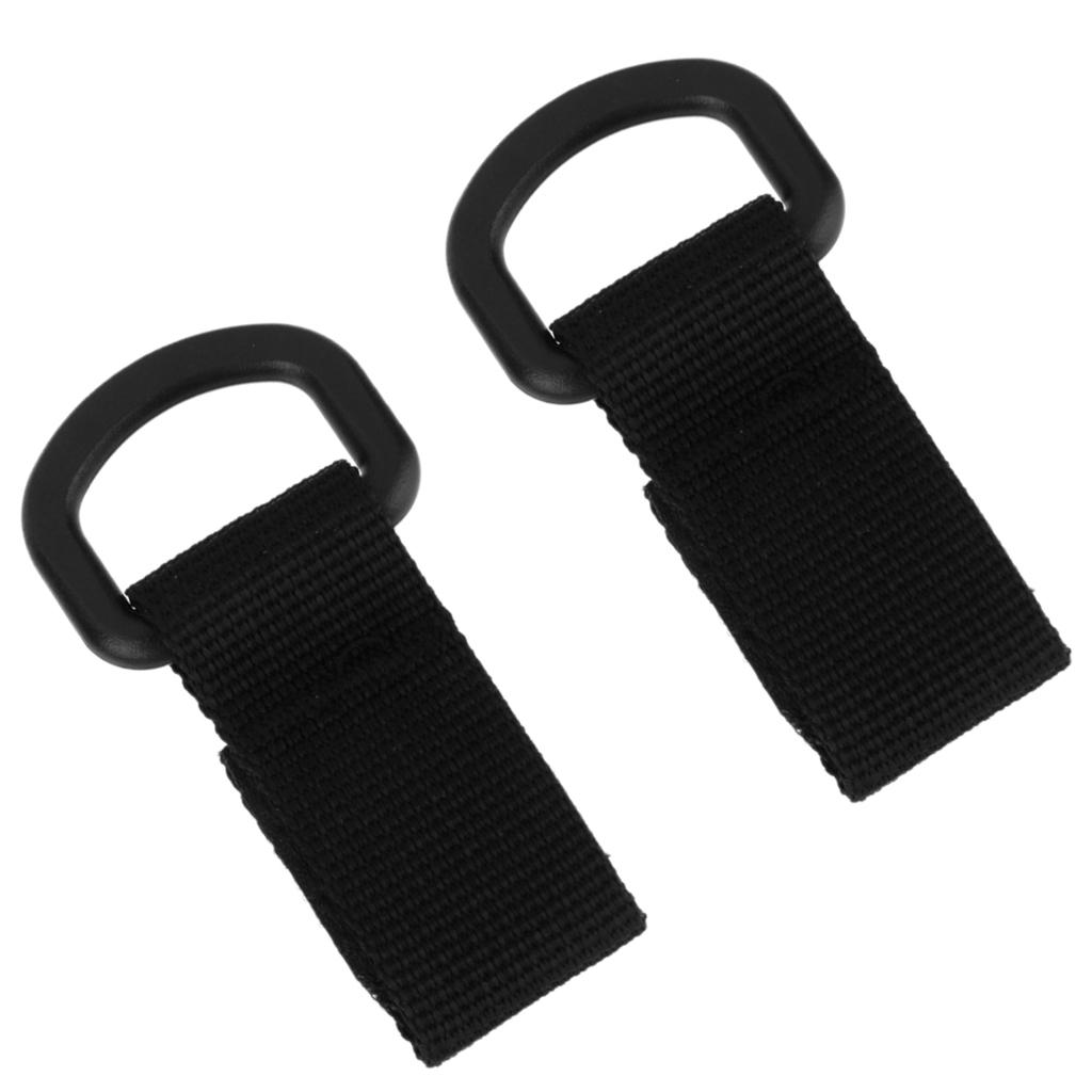 Nylon Tactical Molle Hanging Belt Carabiner Hook Webbing Buckle Black