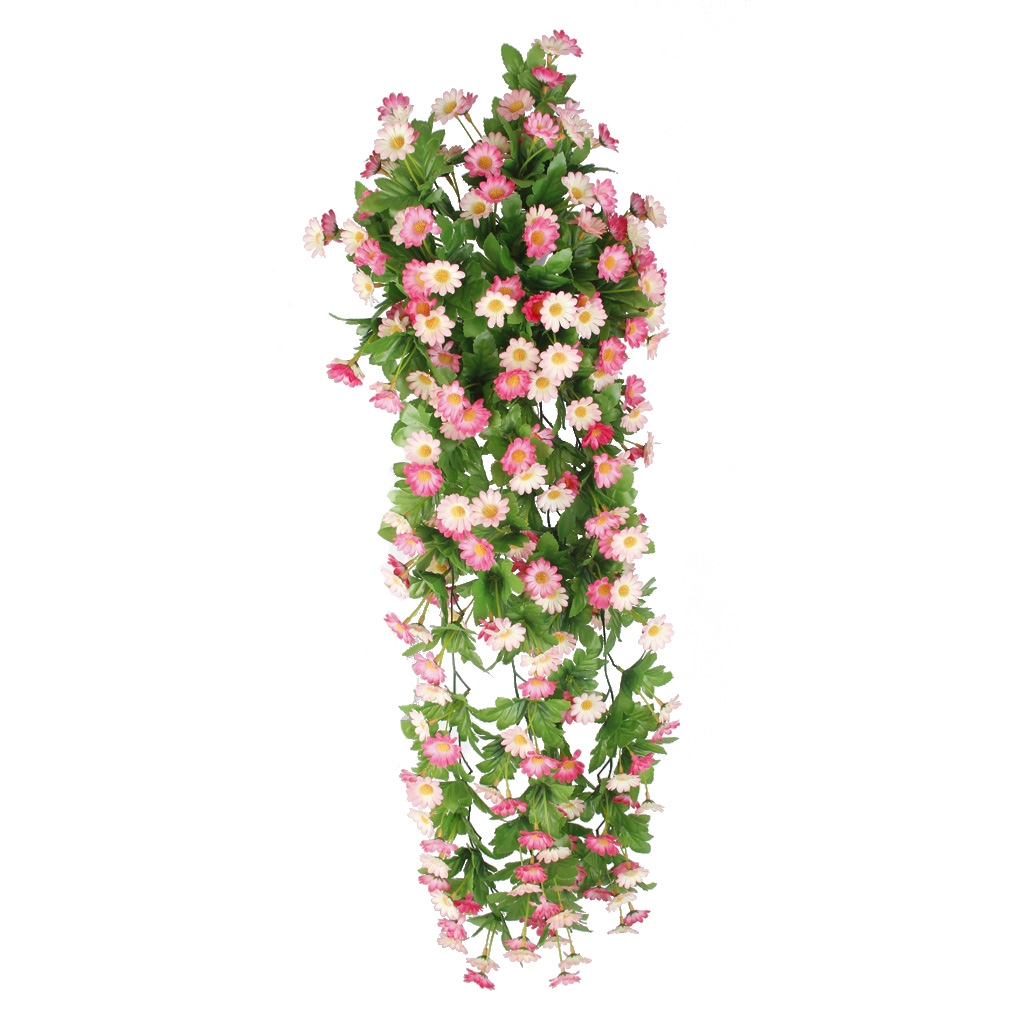 Artificial Silk Daisy Wisteria Hanging Flower Vine Wedding Decor Pink