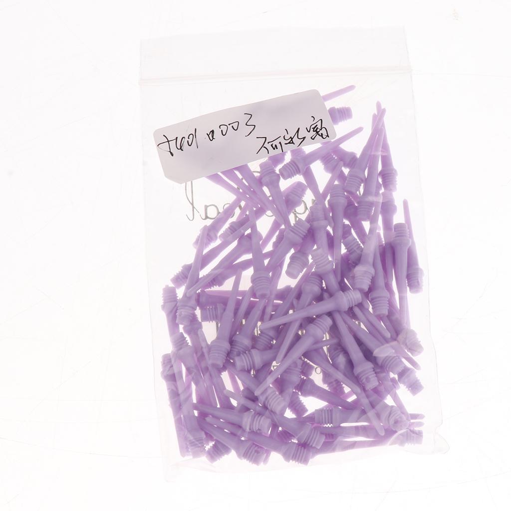 100 Pieces Dart Soft Tips Points 2BA Standard Darts Needle Purple