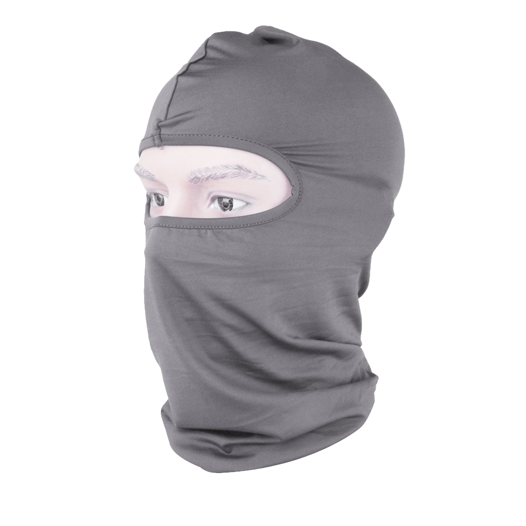 Motorcycle Bike Neck Protector Outdoor Balaclava Full Face Mask Light Grey