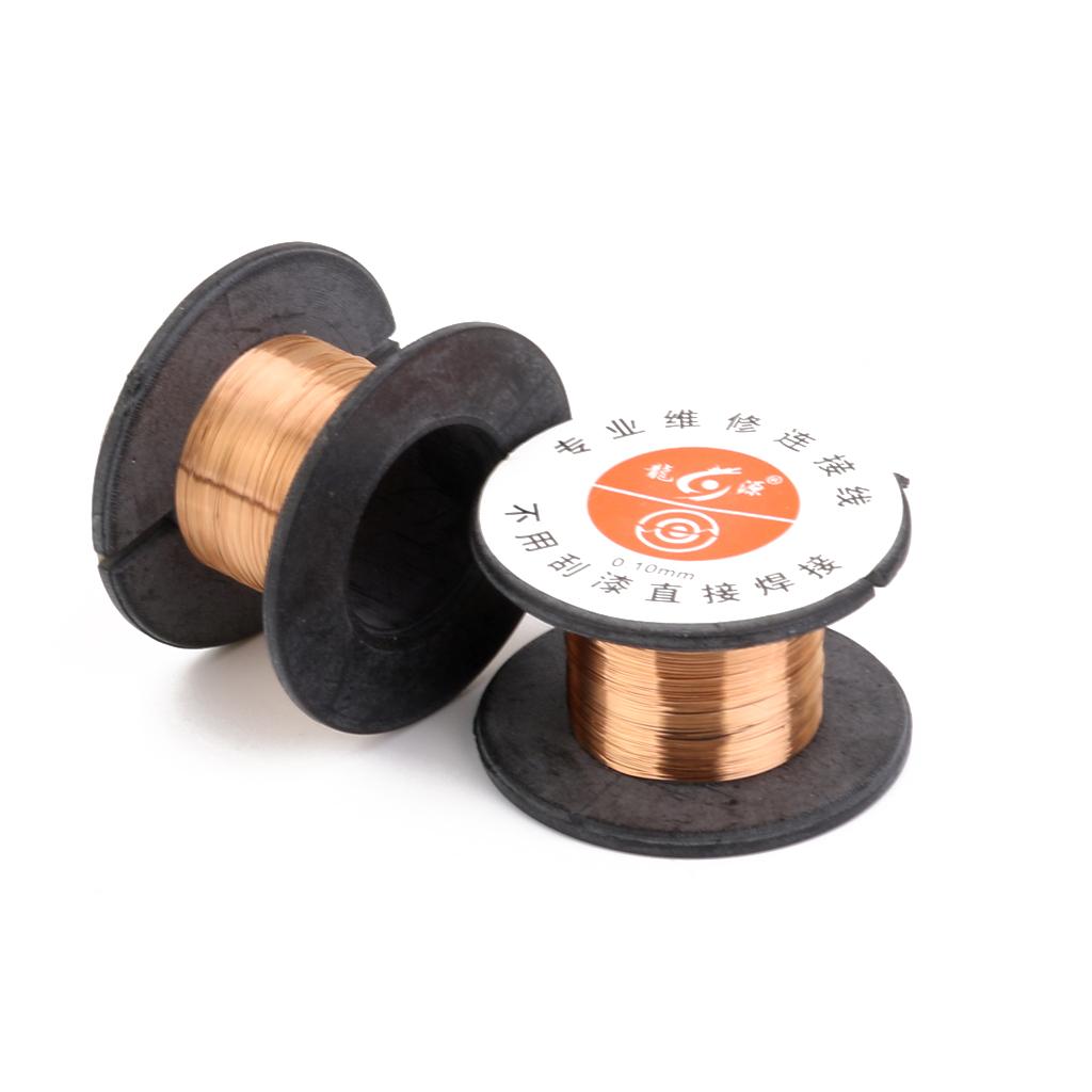 Fly Line Maintenance Welding Line Copper Reel Wire 0.1mm 2pcs