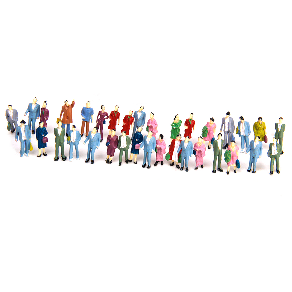 Approx.50pcs Hand Painted Model Train Standing Posture People Figures Scale HO (1 to 87)