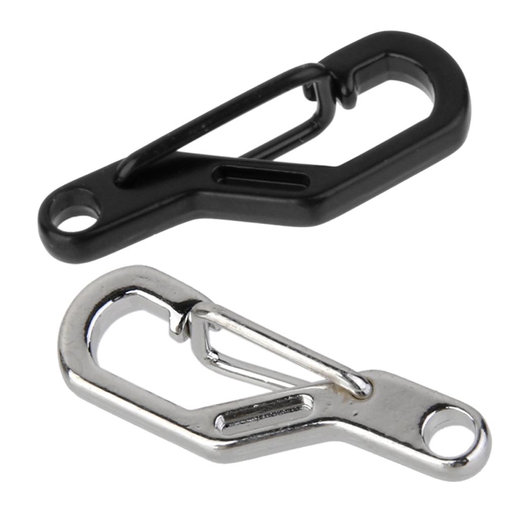 5x Climbing Hanging Buckle Snap Clip Hook Keychain Carabiner D Ring Black