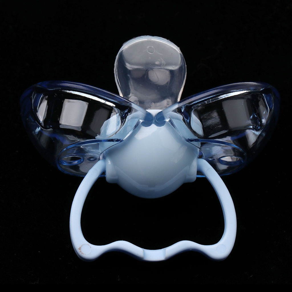 Flat Thumb Baby Orthodontic Pacifier Silicone Teat Nipple  Blue flat head