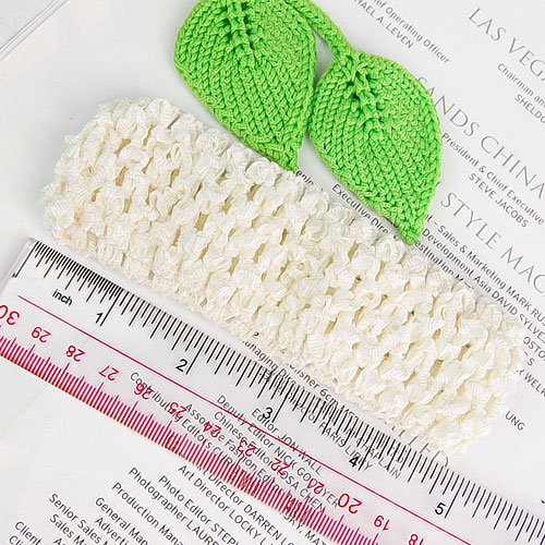 1.5 Inch Elastic Baby Toddler Girls Crochet Headband - Ivory