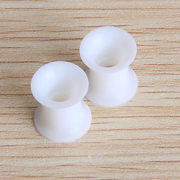 2 PCS 0 Gauge 8mm Silicone Tunnel Ear Plug Expander Stretcher (White)