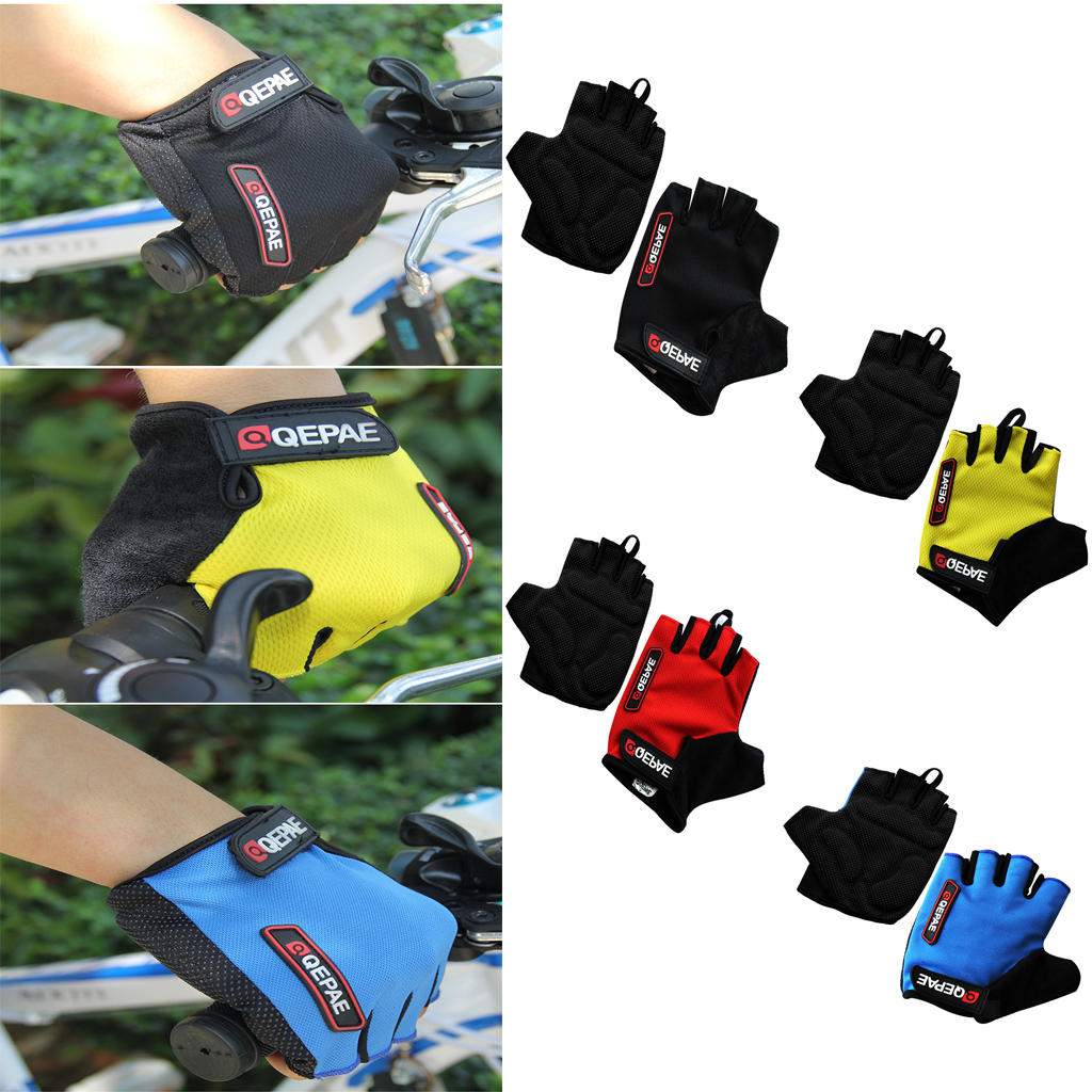 Men Women Gel Bike Half Finger Cycling Gloves Fingerless Sport Short Gloves