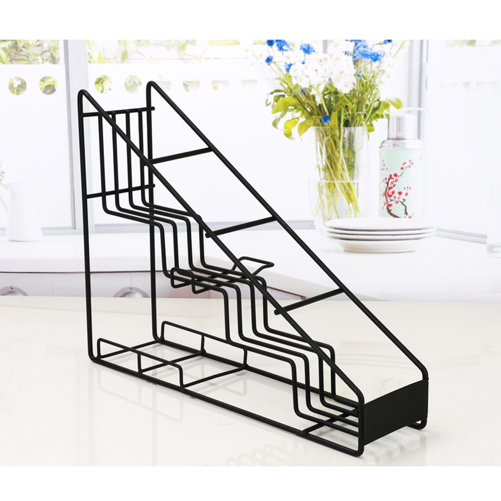 Jam Bottle Storage Holder Rack Kitchen Stand Bracket Organization Black