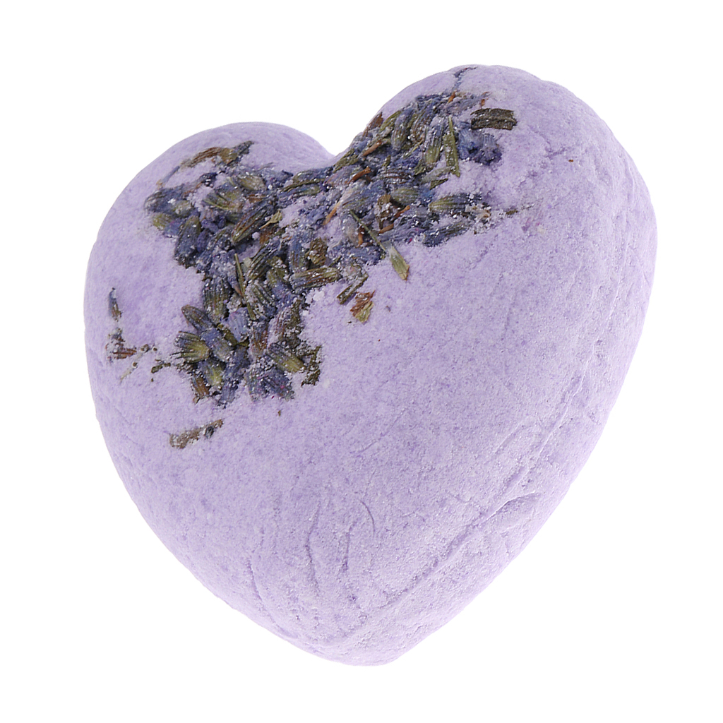 Heart Shaped Women Bubble Bath Salt Essential Oil Bomb Balls Purple Lavender