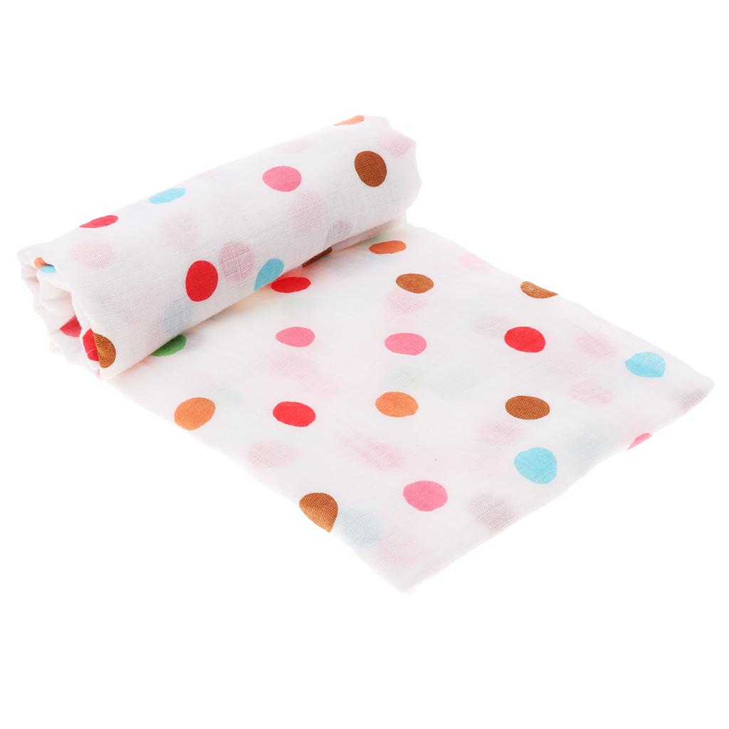 Soft Muslin Baby Swaddling Blanket Newborn Infant Cotton Swaddle Towel Dot