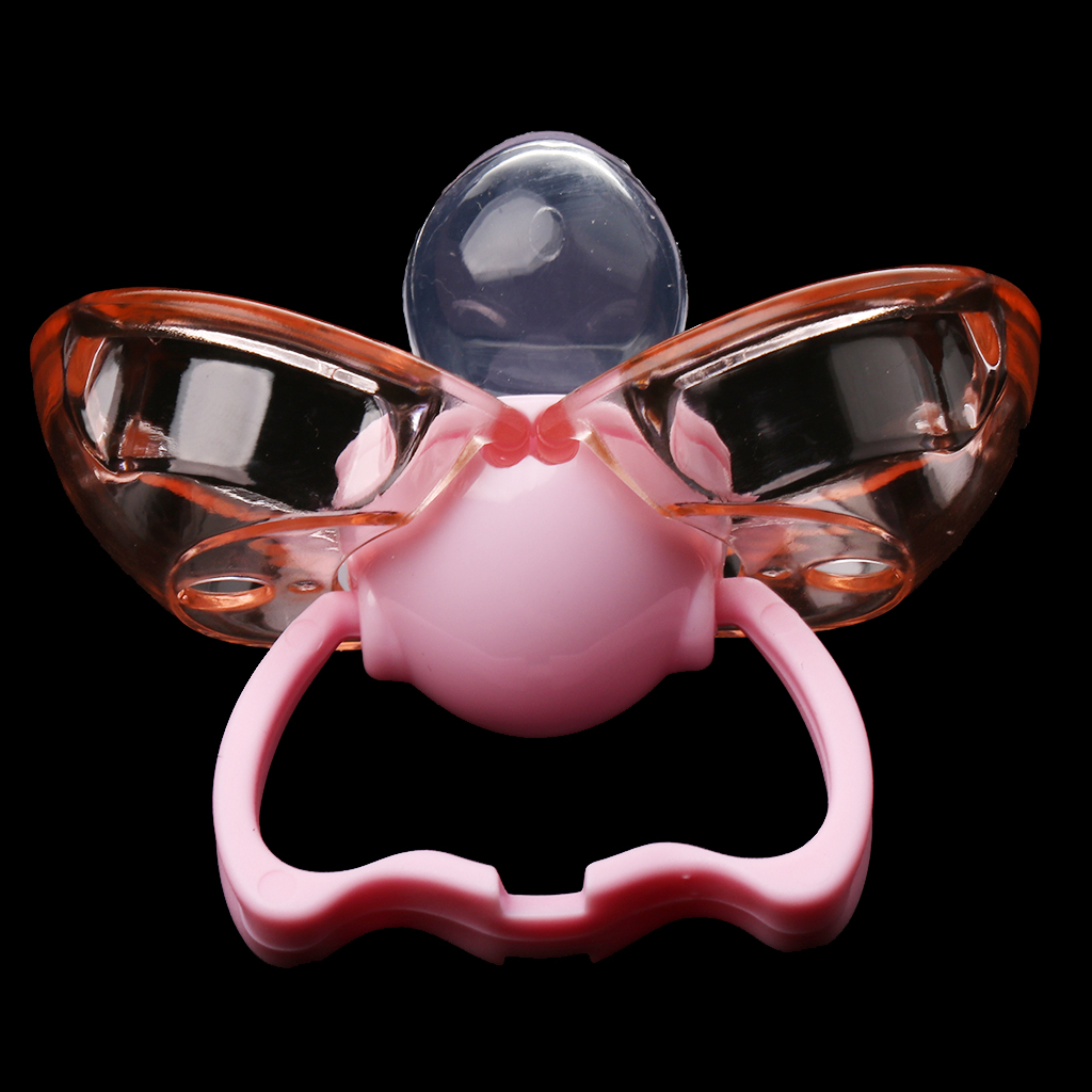 Flat Thumb Baby Orthodontic Pacifier Silicone Teat Nipple  Pink flat head