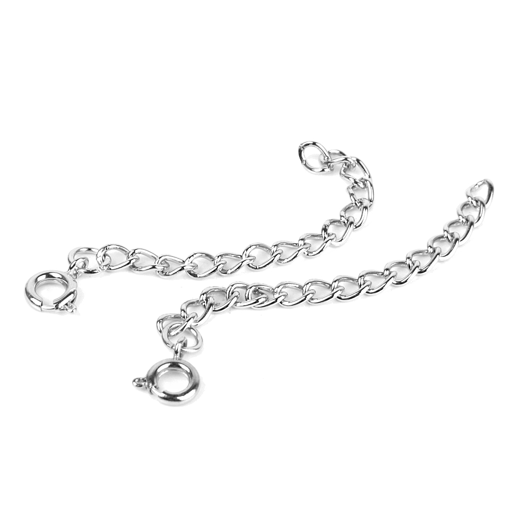 20 Pcs Silver Chain Necklace Extenders With Clasp