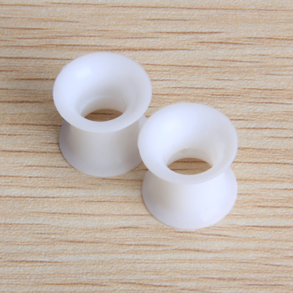 2 PCS 00 Gauge 10mm Silicone Tunnel Ear Plug Expander Stretcher (White)