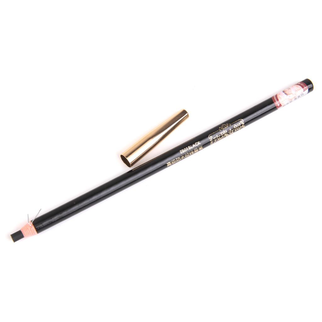 Waterproof Double Ended Liner Eyebrow Eyeliner Pencil Makeup Comestic Black