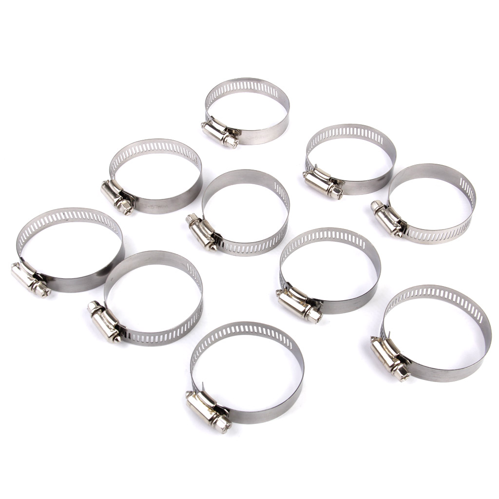 10xAdjustable Fuel Petrol Pipe Hose Clips Stainless Spring Clamps  Φ38-57mm