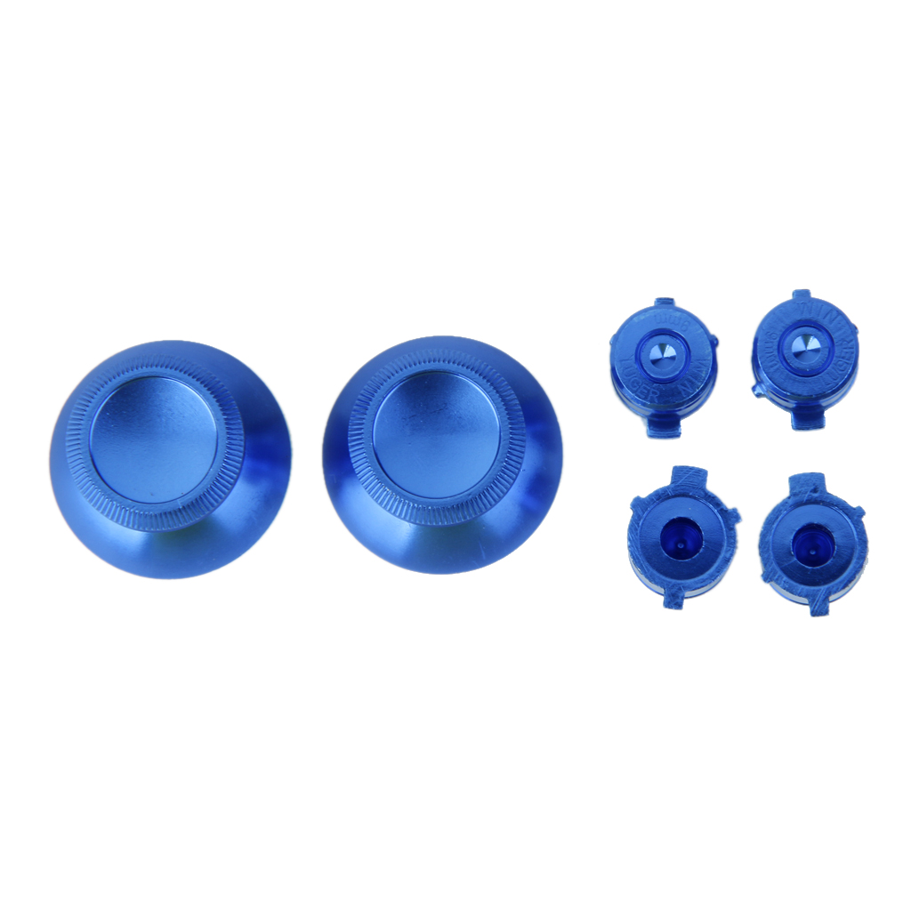 Metal Bullet Buttons +Thumbsticks For PlayStation 4 PS Controller -Dark blue