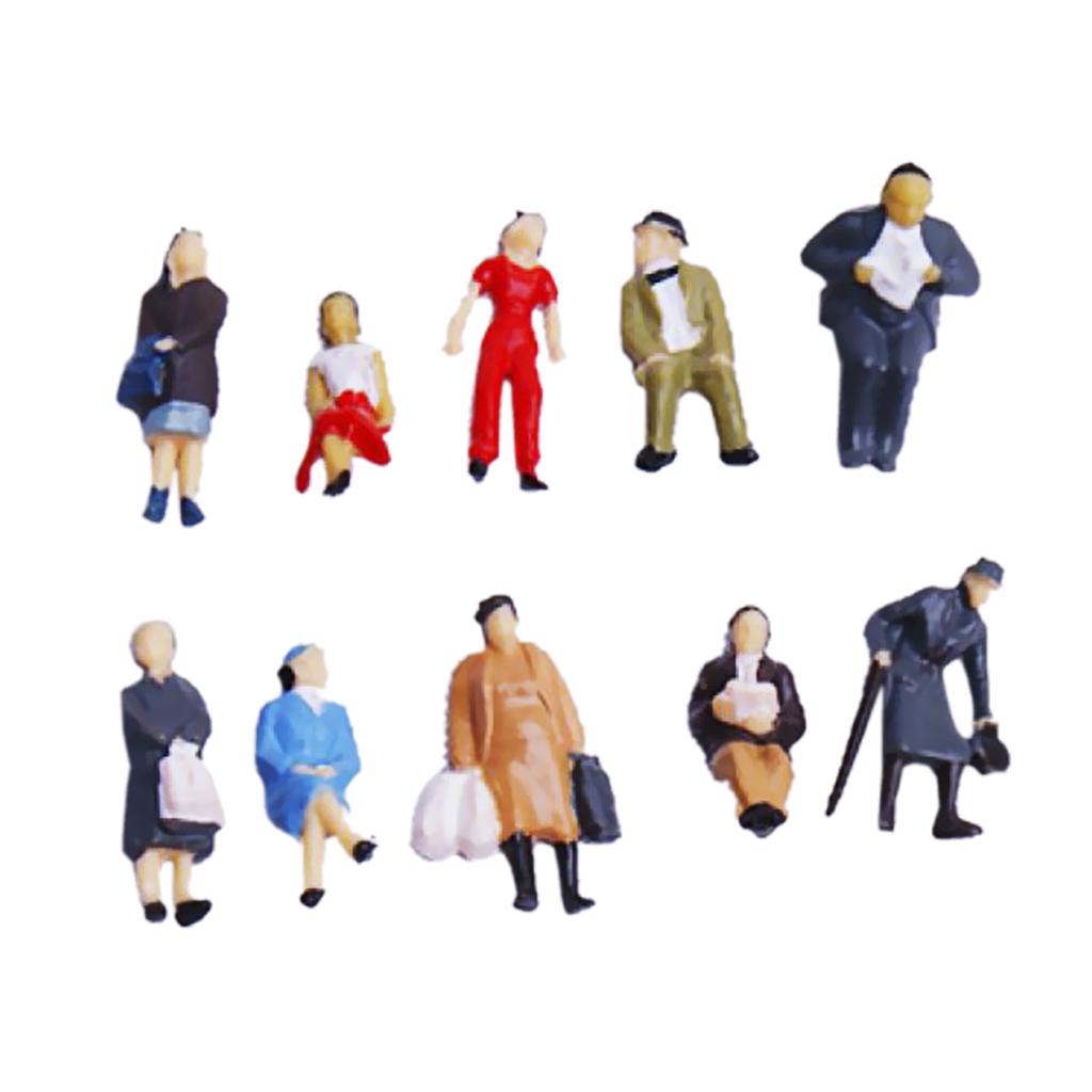 24pcs Painted Model Train People Figures Scale HO (1 to 87)