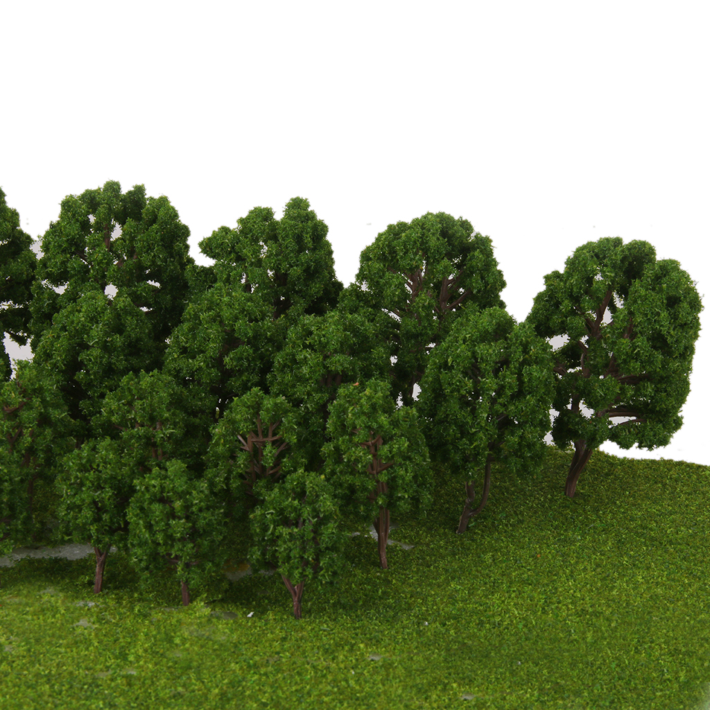 20pcs Model Train Trees Scenery Landscape 1/75-200 Green