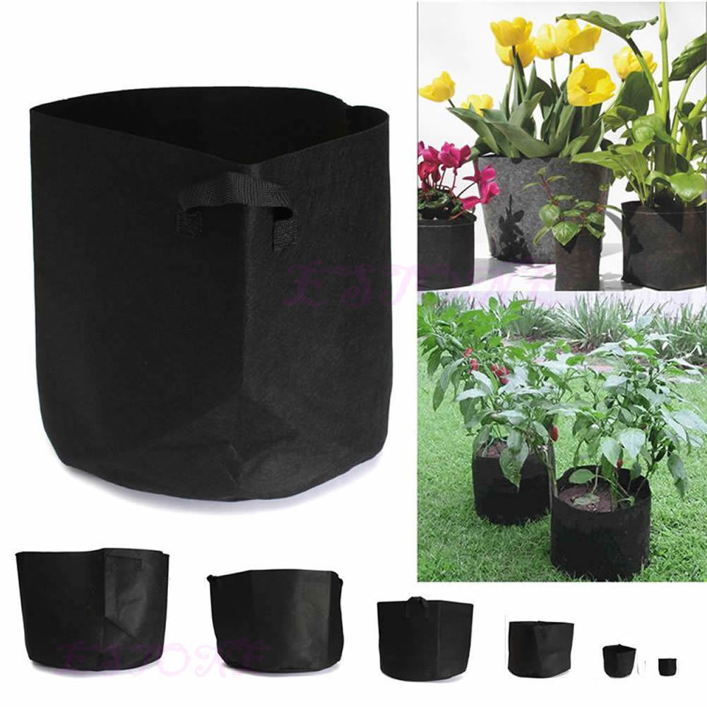 2pcs 10 Gallon Round Fabric Pots Plant Pouch Root Container Waterproof Bags