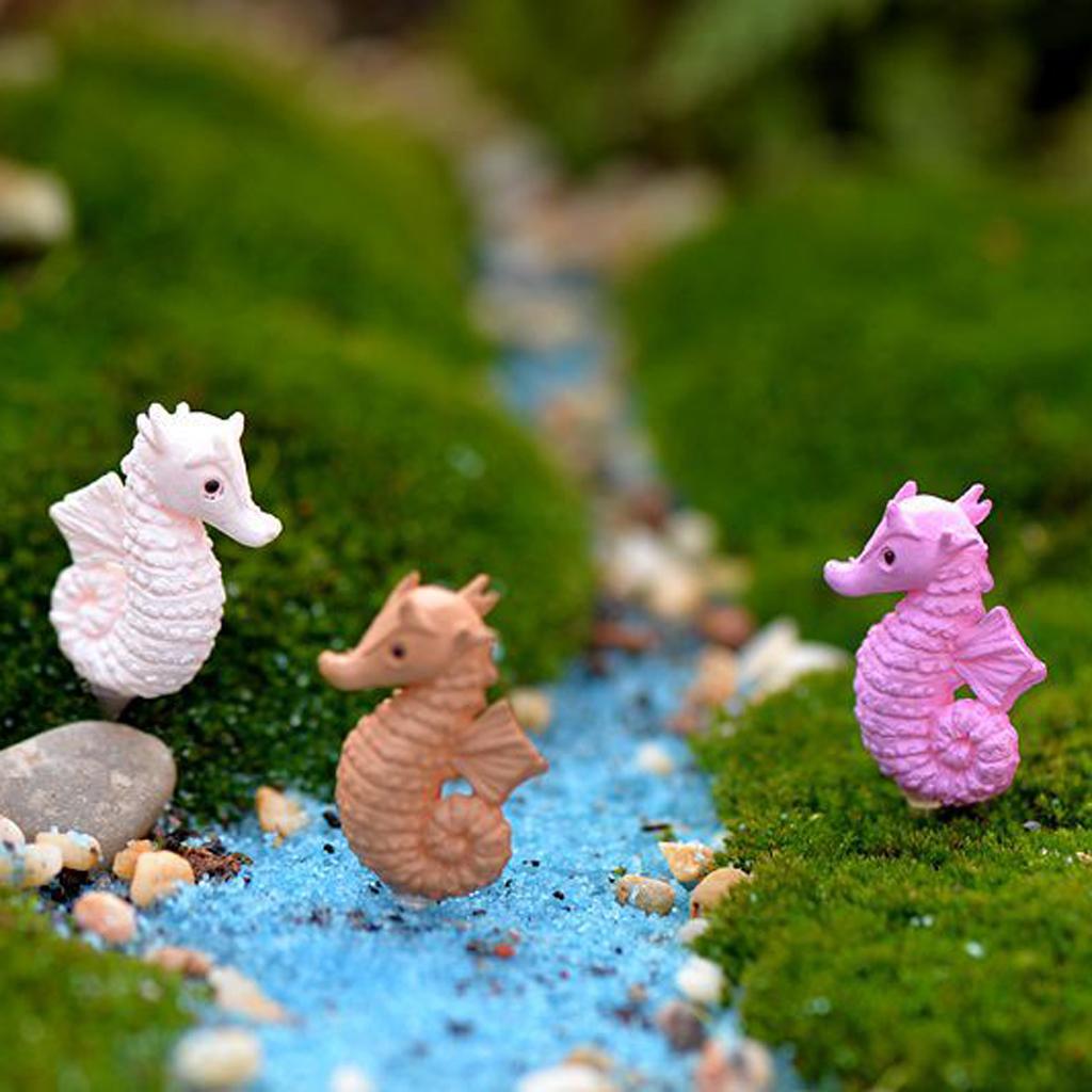 4pcs Miniature Dollhouse Bonsai Fairy Garden Landscape Lovely Seahorse Decor