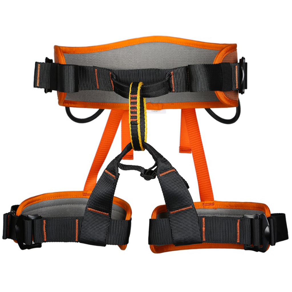 Mountaineering Rock Tree Climbing Harness Seat Sitting Bust Belt Gear Orange