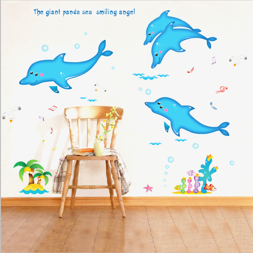 3D Dolphin Wall Decal Stickers Kids Room Decor