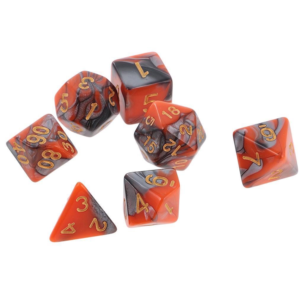7PCS Polyhedral Dice for Dungeons and Dragons DND D20 D12 D10 D8 D6 Table Games