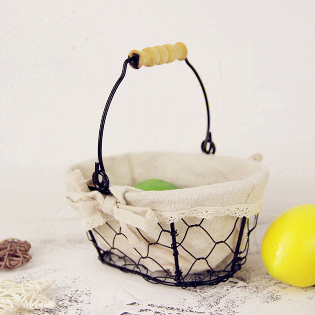Geometric Fruit Basket Bowl Kitchen Metal Bread Sundries Storage Display