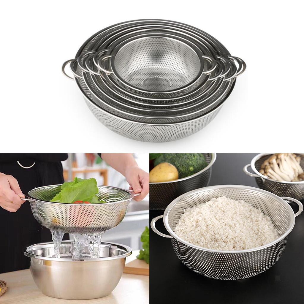 Rice Drainer Portable Mesh Strainer Fruit Vegetable Storage Basket 6 Sizes