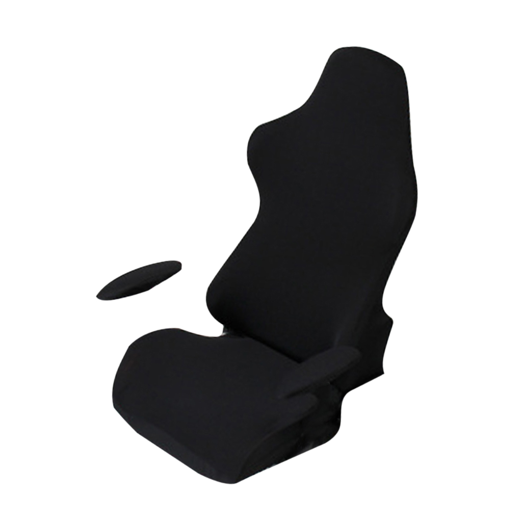 Swivel Armchair Cover Internet Cafe Office Seat Armrest Slipcover Black