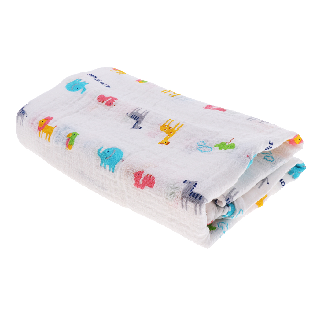 Baby Cotton Gauze Wrap Towel Infant Swaddle Blankets Zoo