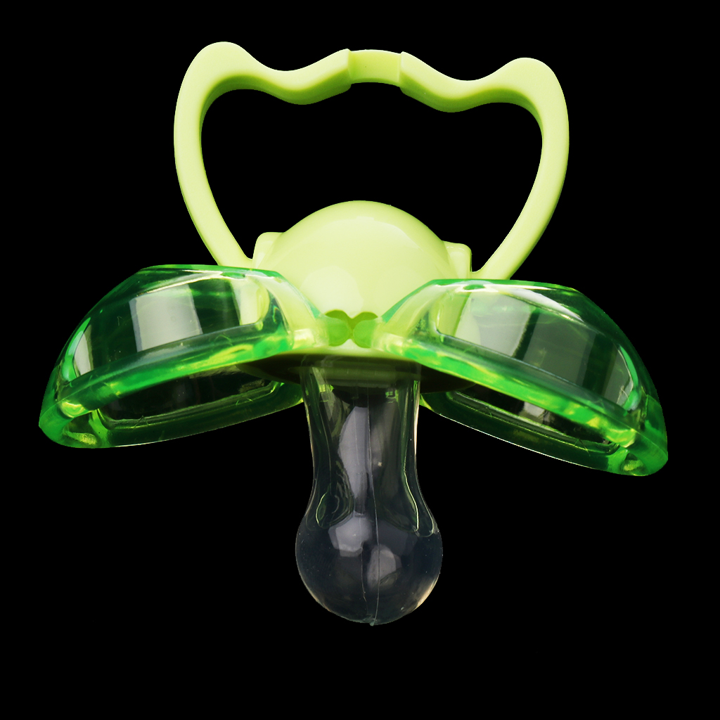 Flat Thumb Baby Orthodontic Pacifier Silicone Teat Nipple  Green round head