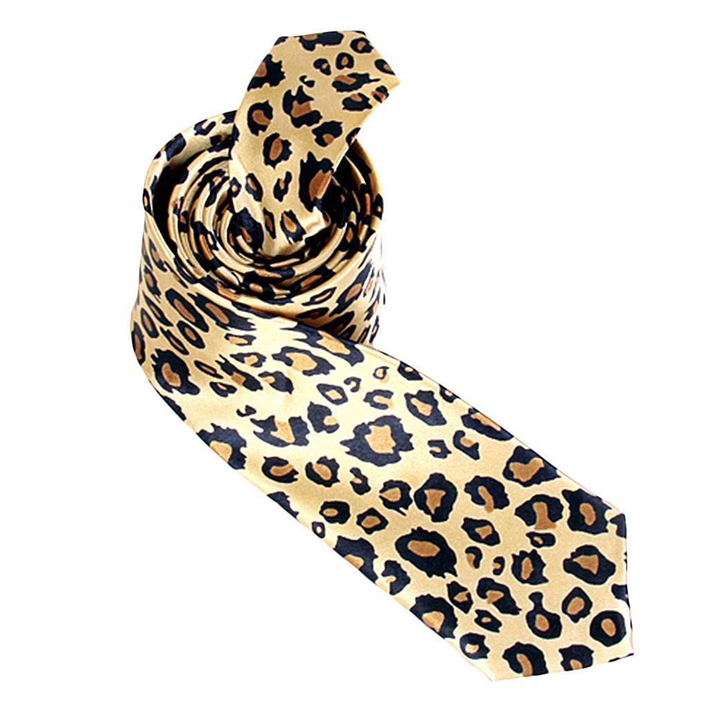 Unisex Casual Necktie Skinny Slim Narrow Neck Tie - Leopard