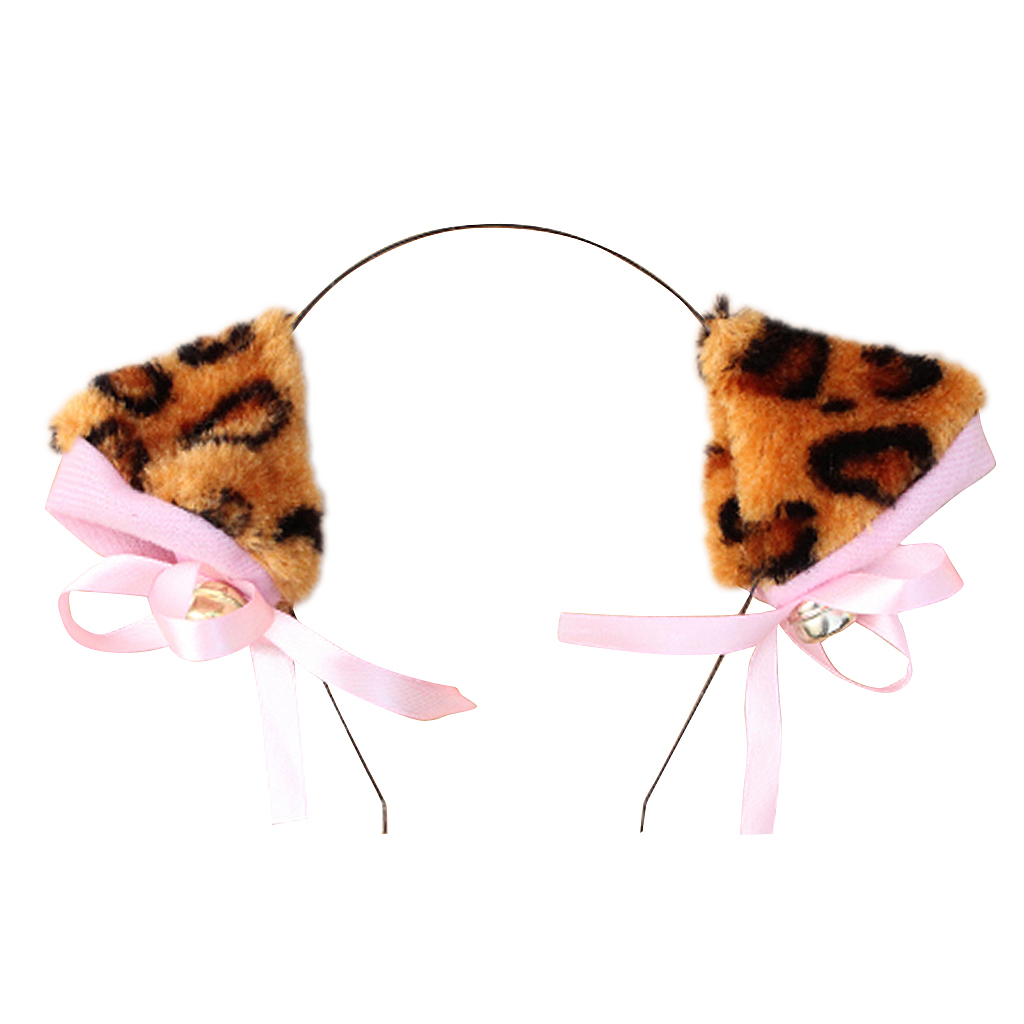 Animal Cosplay Cat Ear Headband with Bell - Leopard Print