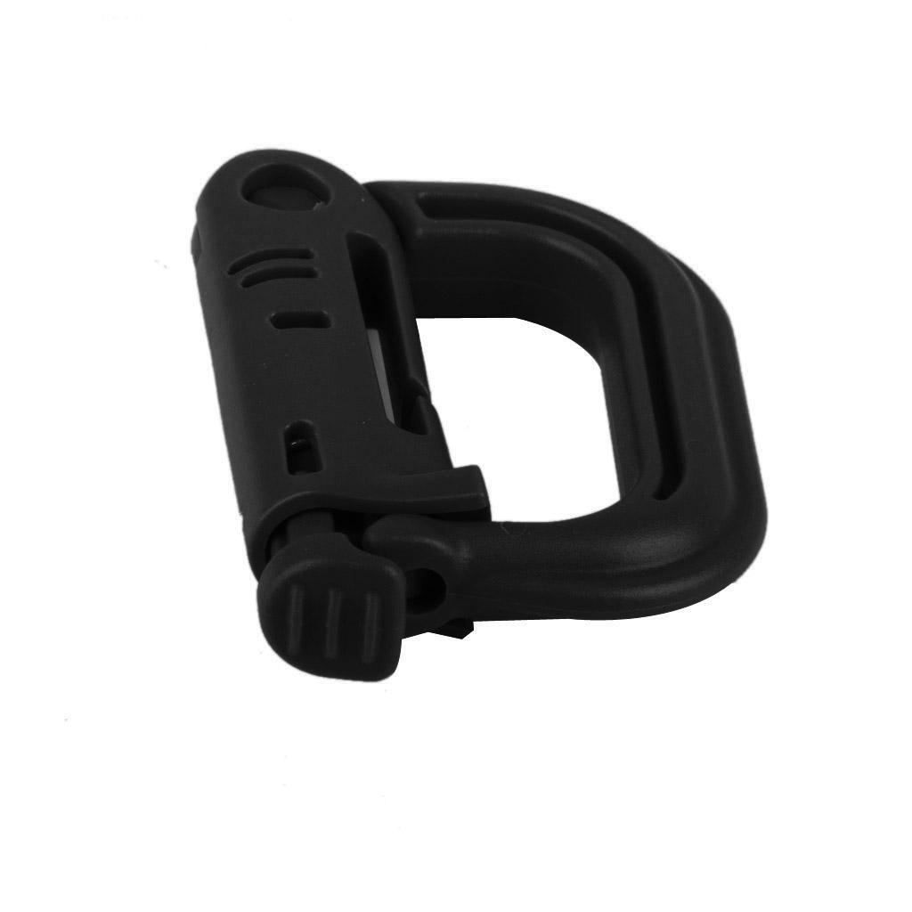 10pcs D-ring tactical molle Locking webbing buckle carabiner - Black