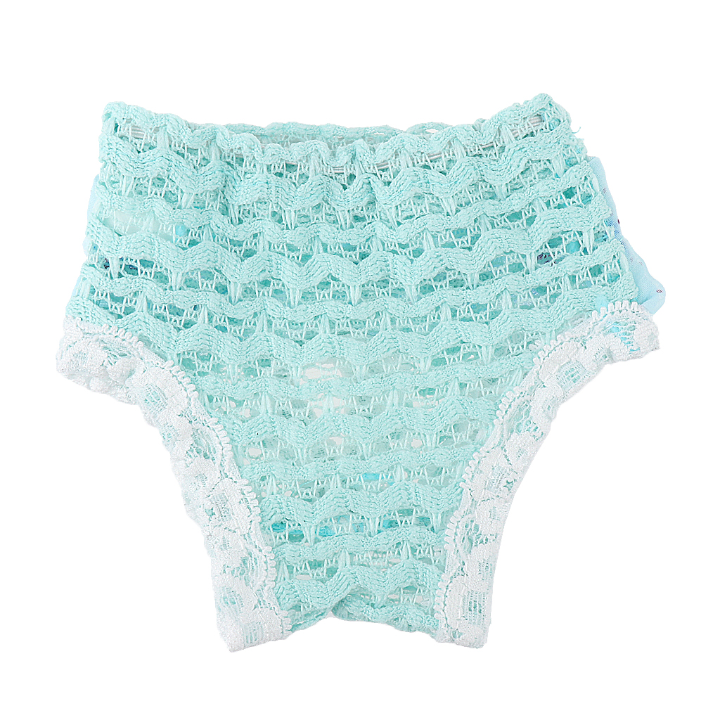 Elastic Female Dog Physical Pant Diaper Sanitary Underwear Lace Lake Blue S