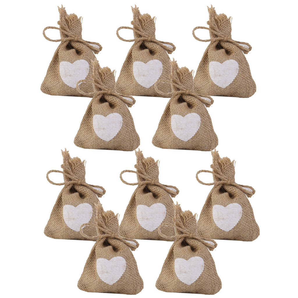 10pcs Linen Bag Sack Drawstring Jewelry Bags Candy Beads Gift Party Pouch