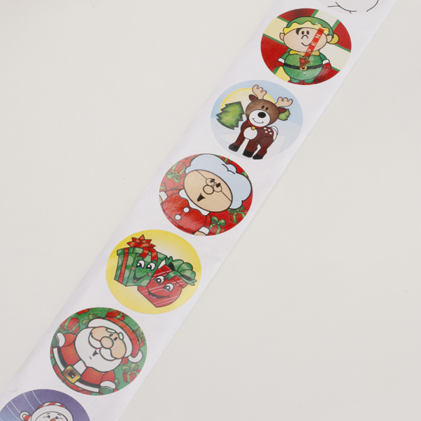 2 Rolls Of 100pcs Holiday Christmas Stickers