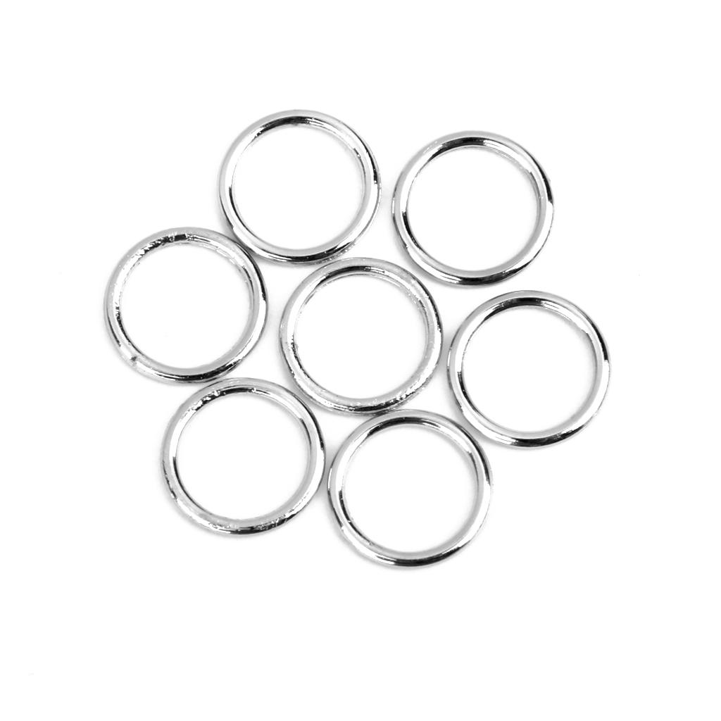 Iron Lingerie Adjustable Sewing Bra Round Rings Buckles 10mm 100Pcs Silver