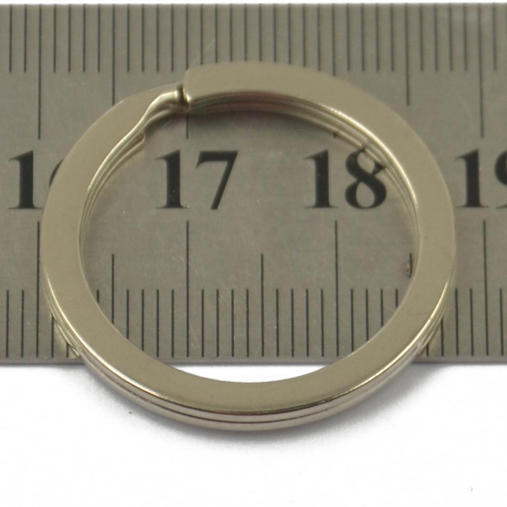 Wholesale Lot 12pcs Split Flat Key Rings Diameter 28mm Silver