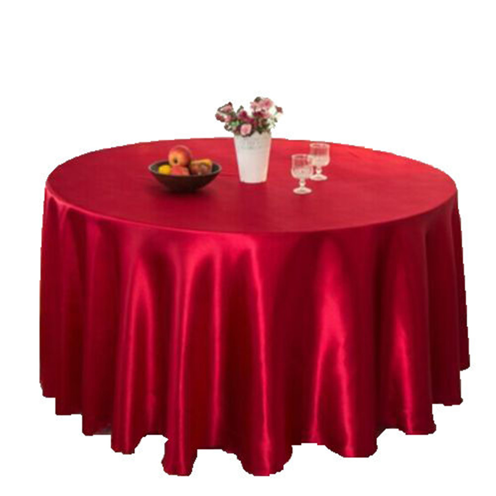 57'' Tablecloth Table Cover Square Satin Banquet Wedding Party Decor-Red