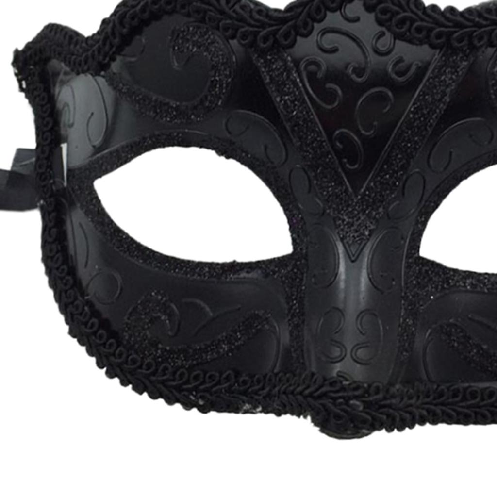 4 Pieces Women Mens Masquerade Ball Mask Venetian Party Eye Mask Black