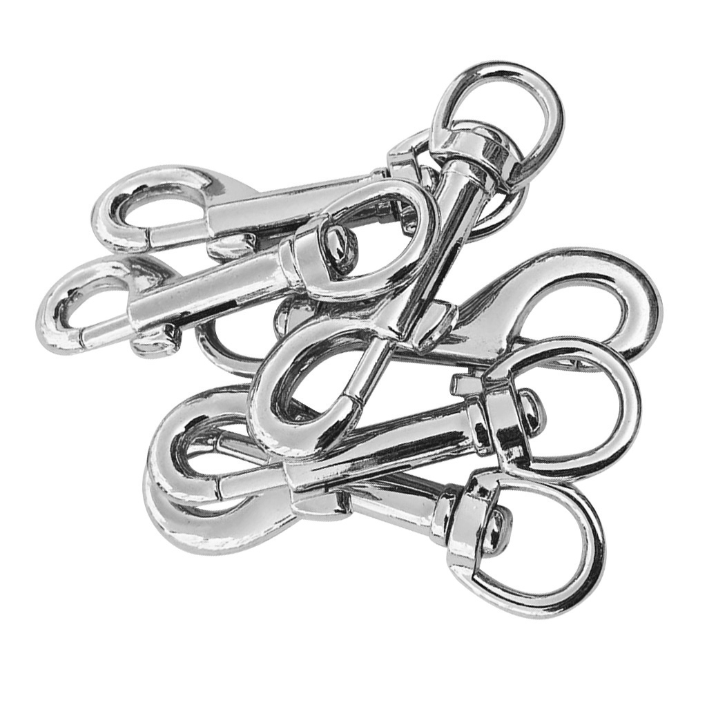 6 Piece 78mm Swivel Trigger Clip Snap Hook for Dog Lead Leather Craft Silver