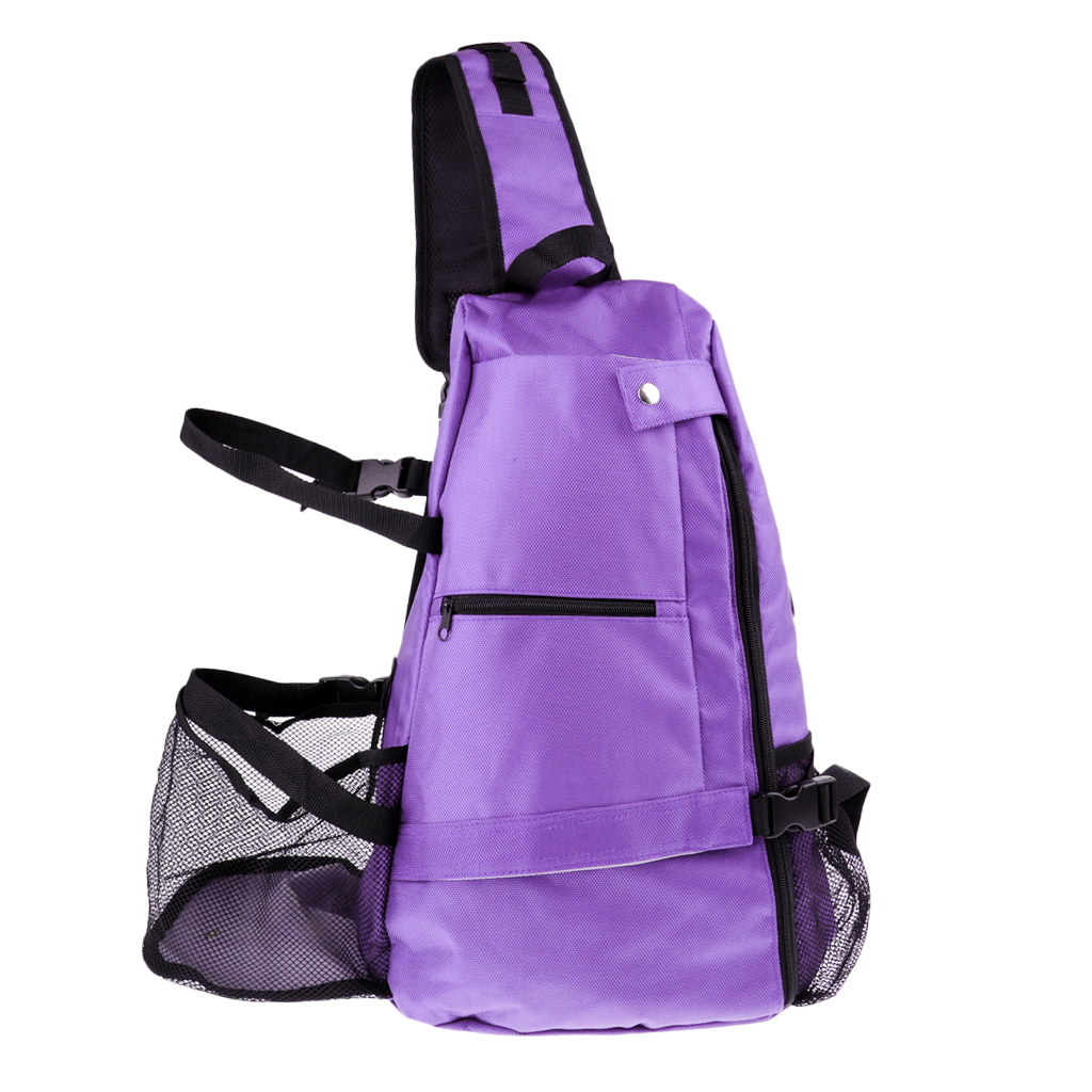 Yoga Mat Backpack Multi Purpose Crossbody Sling for Gym Beach Hiking Purple