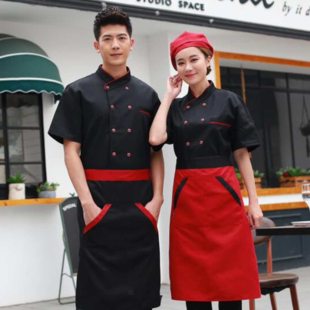 Women/'s Men’s Chef Jacket Coat Hotel Kitchen Uniforms Short Sleeve Chef Wear